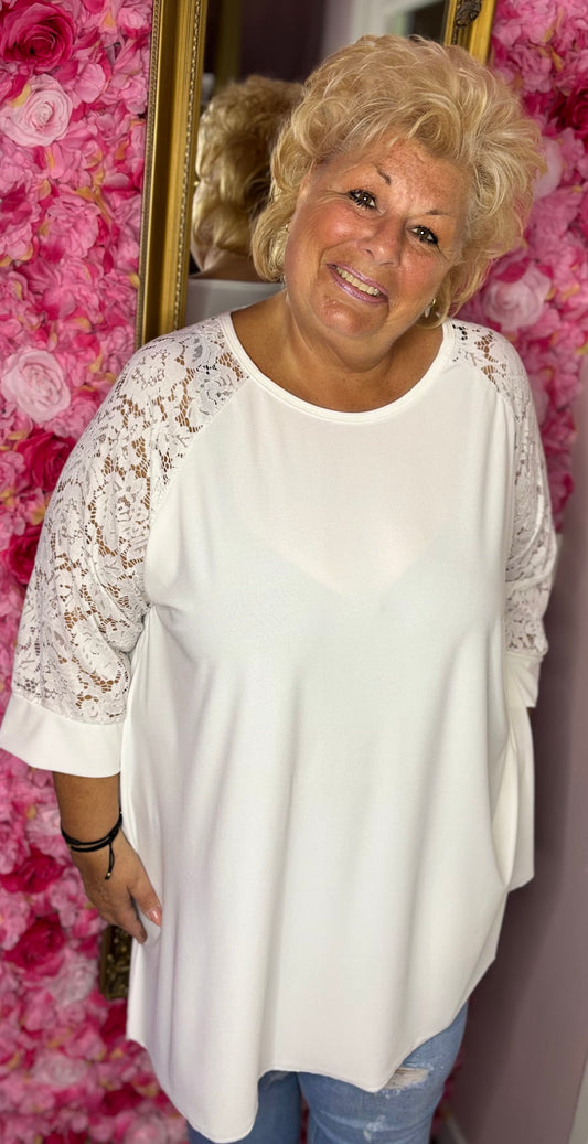 Tuniek Kant Wit Maat 46 t/m 54