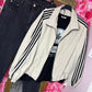Jack Bomber Stripe Beige Plus Size maat 44 tot 48-50