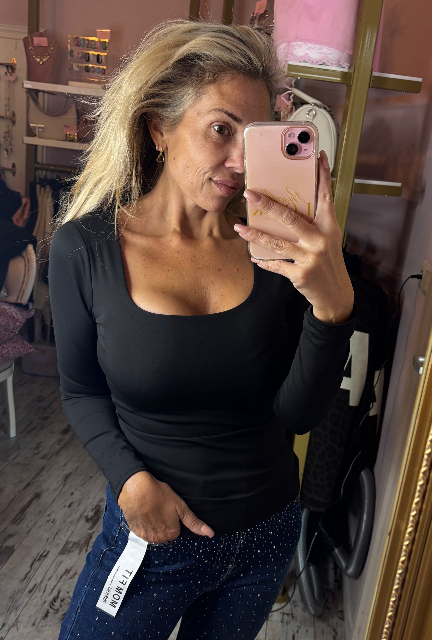 Long Sleeve Travel Zwart tot Maat 40