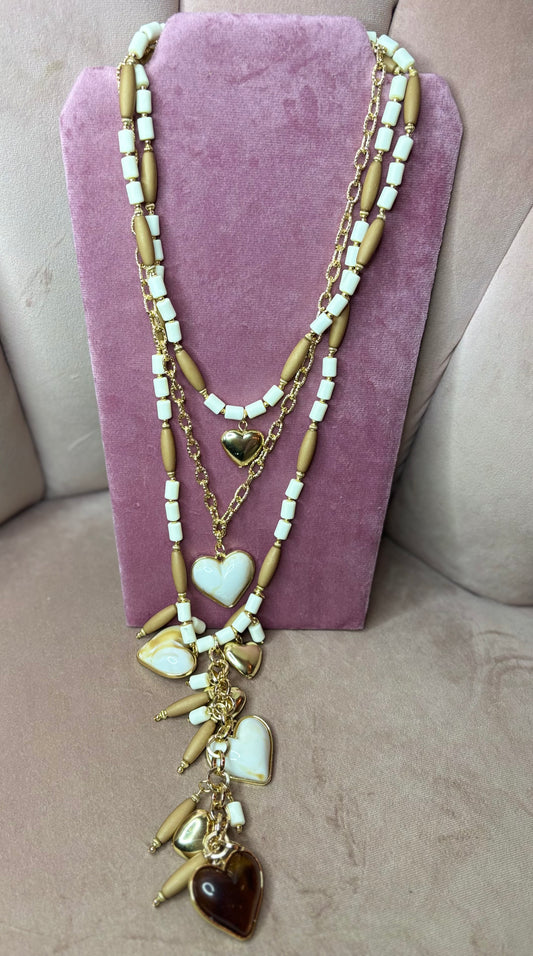 Ketting Beige love