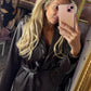 Short Trench Leather Look Bruin tot maat 42
