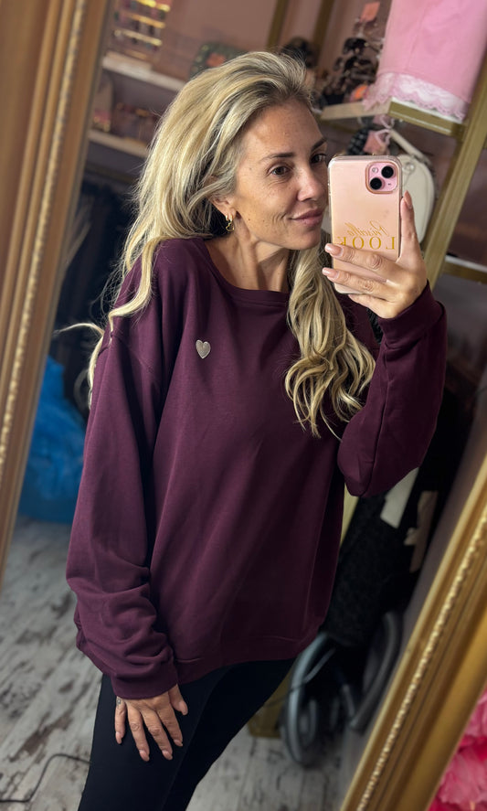 Sweater Heart Bordeaux tot Maat 44