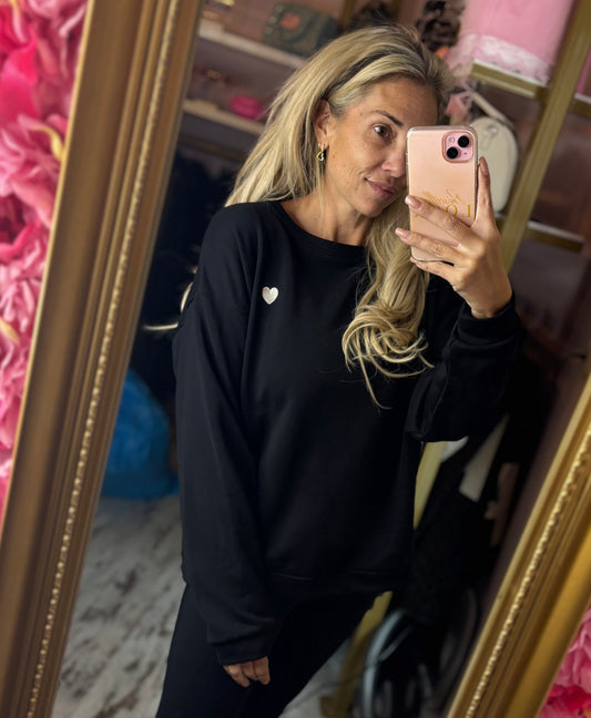 Sweater Heart Zwart tot Maat 44
