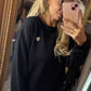 Sweater Heart Zwart tot Maat 44