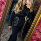 Short Trench Leather Look Zwart tot maat 42