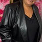 Blazer Leather Look Zwart Plus Size Maat 48 t/m 54