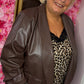 Blazer Leather Look Bruin Plus Size Maat 48 t/m 54