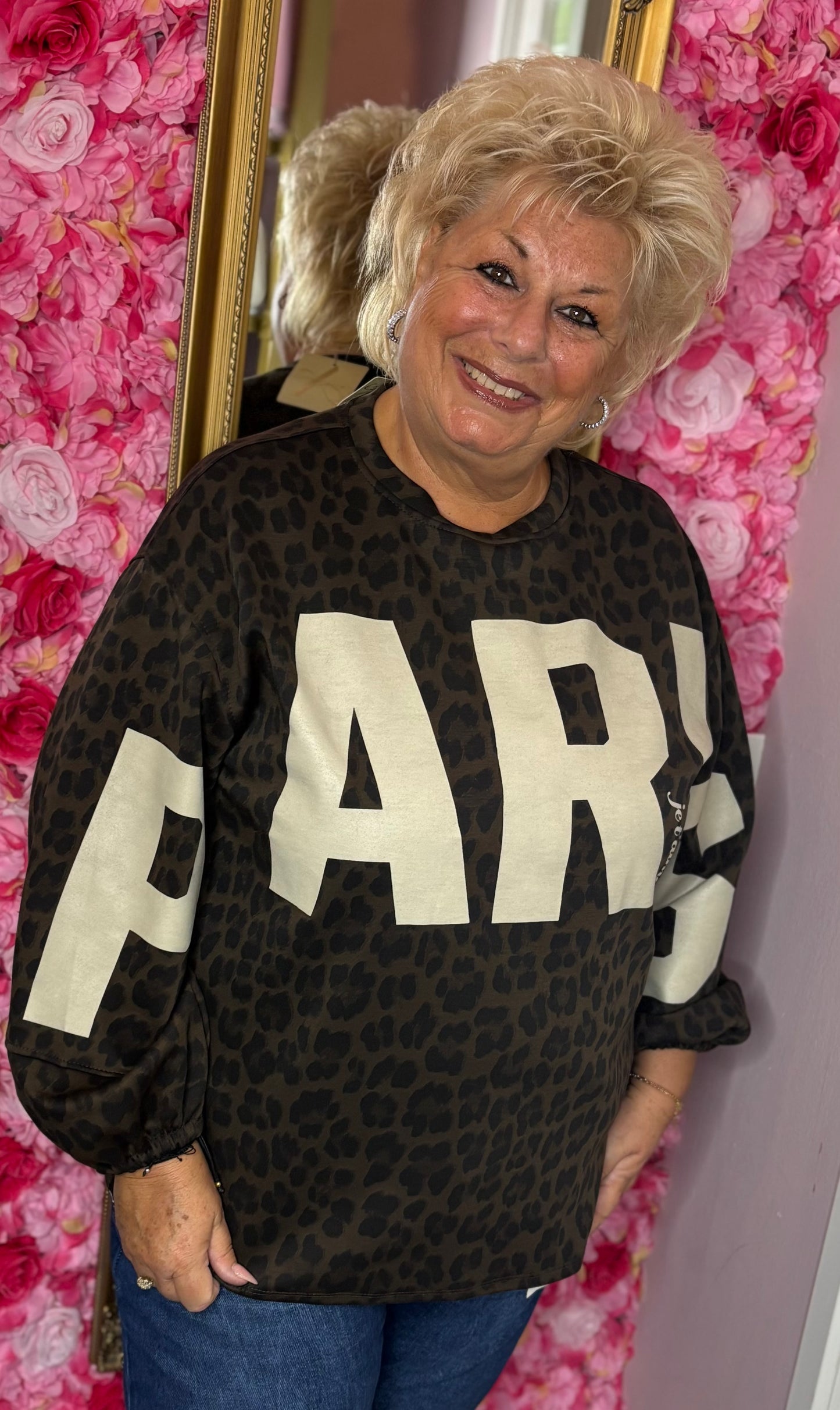 Sweater Panter Paris Zwart Plus Size Maat 46 t/m 52