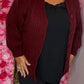 Vest Cozy Bordeaux Plus size Maat 48 t/m 54