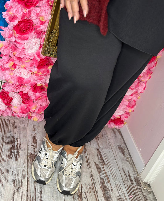 Broek Comfy Pof Zwart Plus Size Maat 48 t/m 54