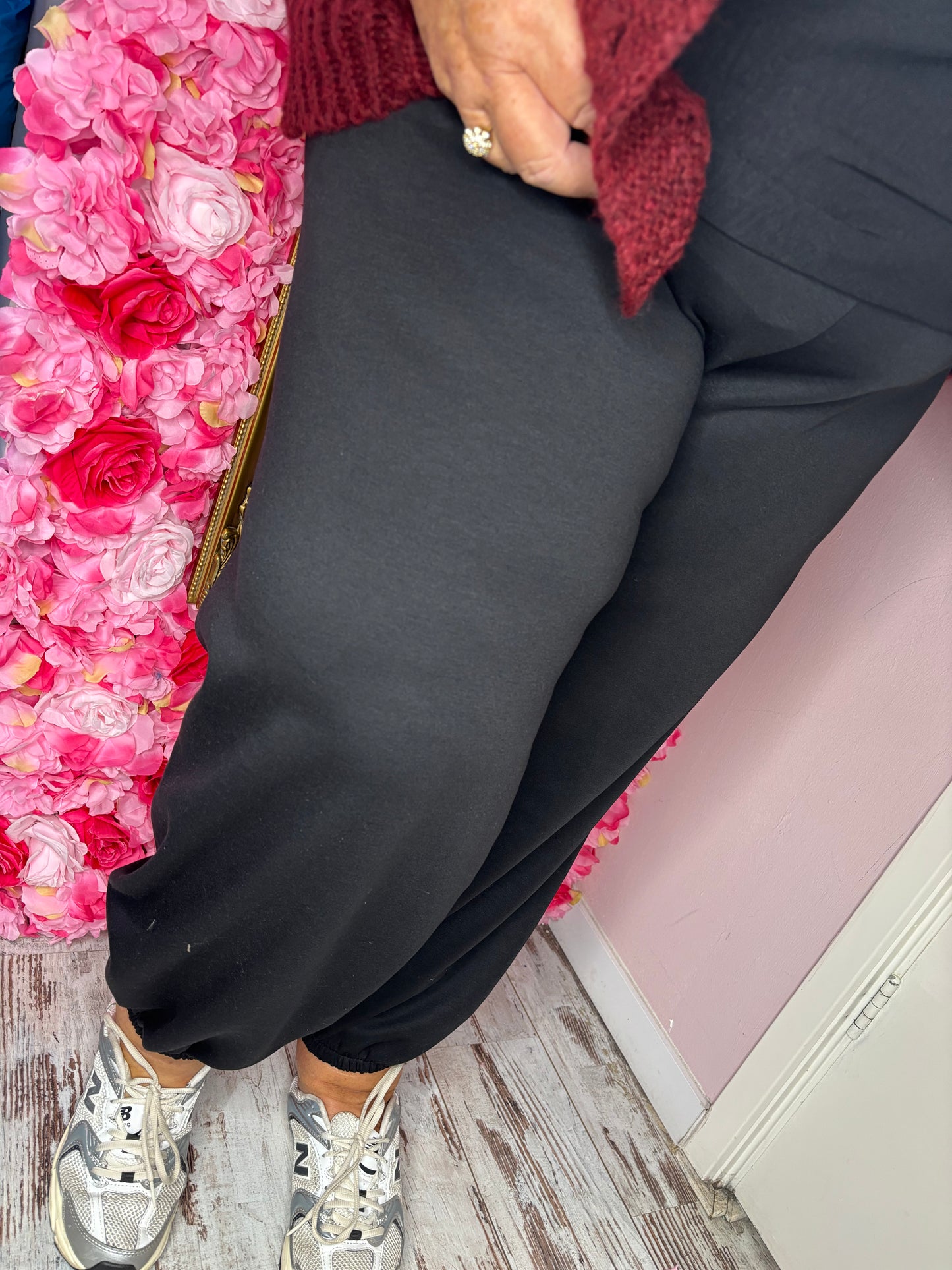Broek Comfy Pof Zwart Plus Size Maat 48 t/m 54