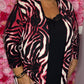 Vest Travel Zebra Rood Plus size Maat 48 t/m 56