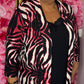 Vest Travel Zebra Rood Plus size Maat 48 t/m 56