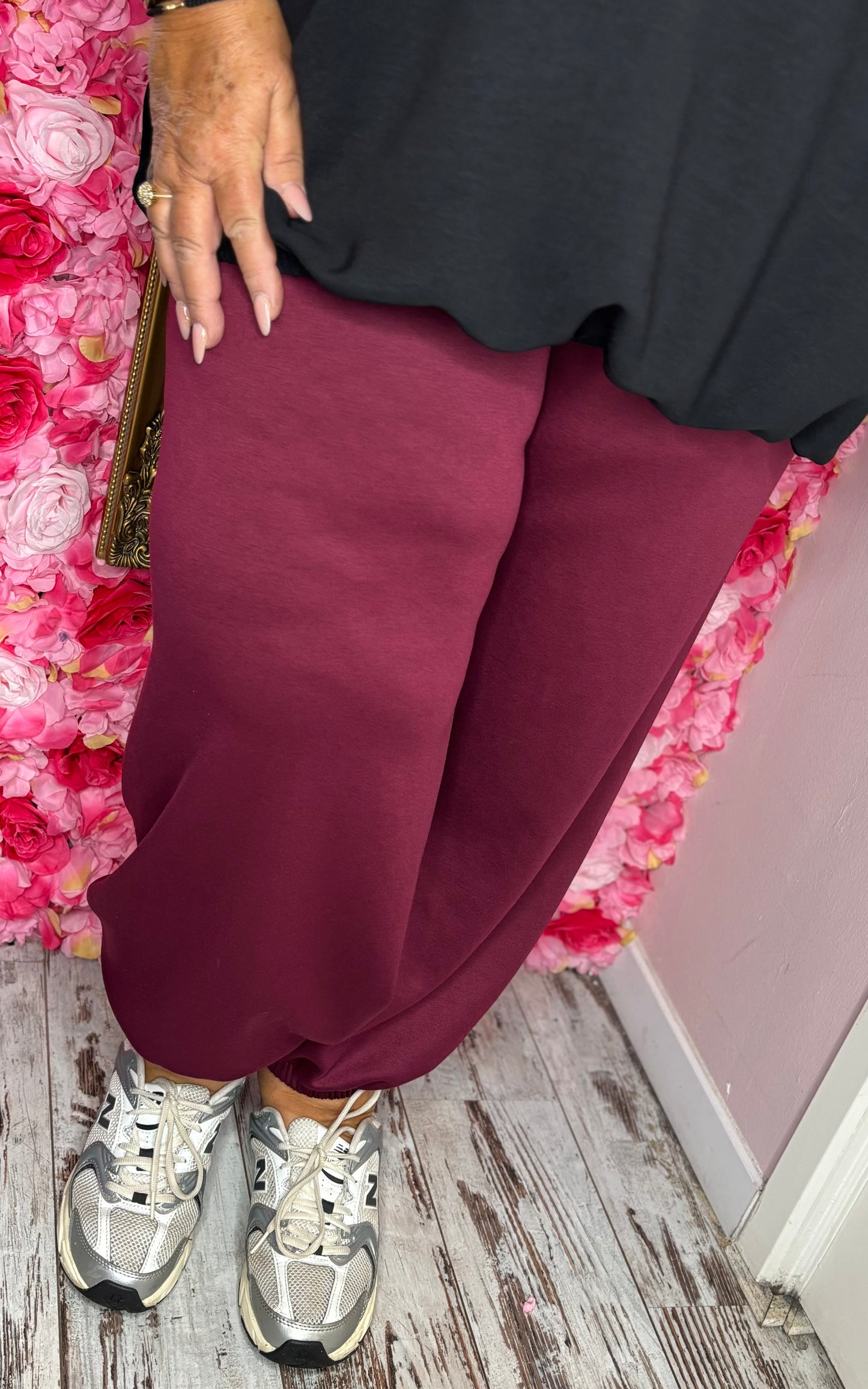 Broek Comfy Pof Bordeaux Plus Size Maat 48 t/m 54