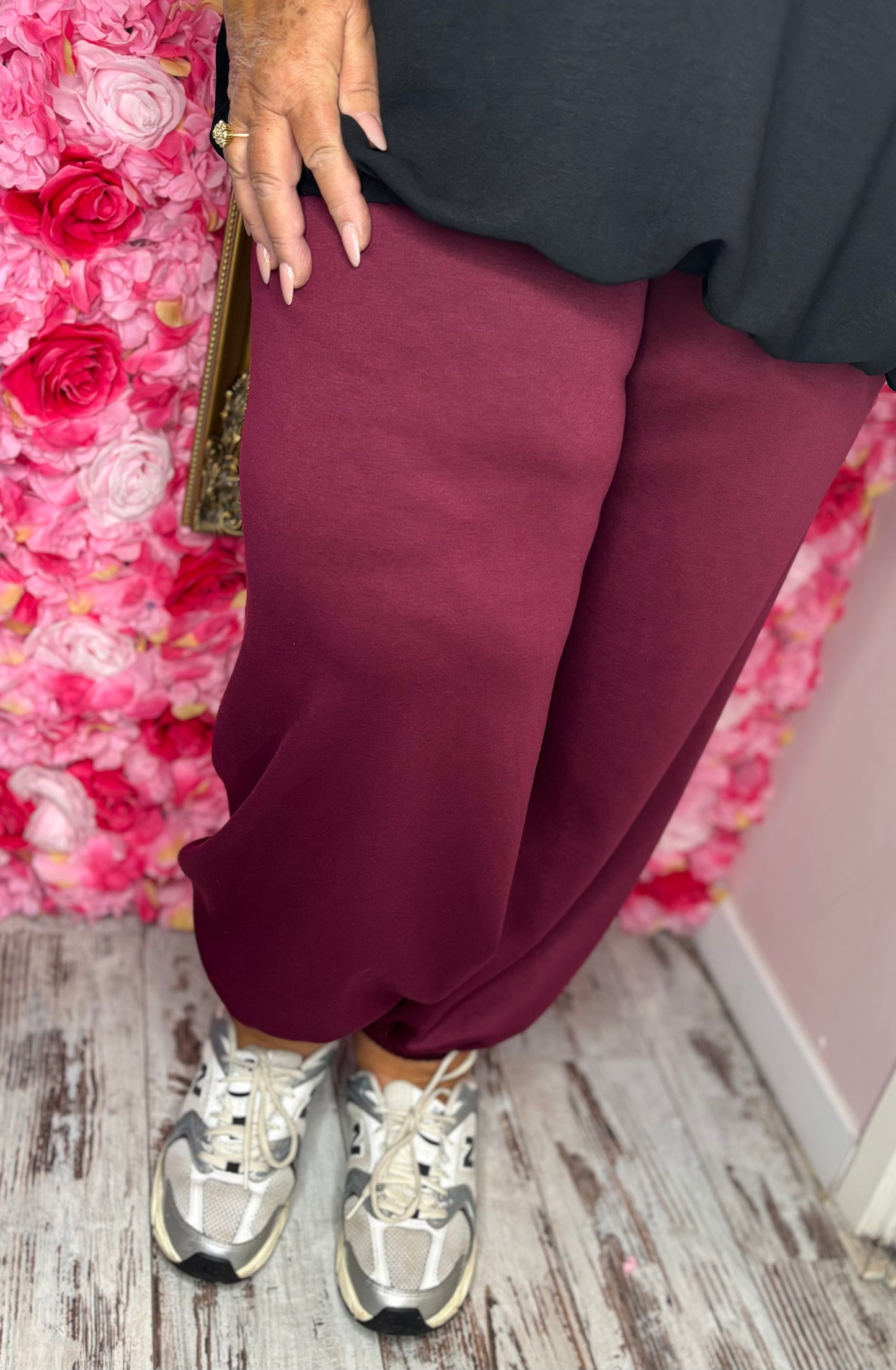 Broek Comfy Pof Bordeaux Plus Size Maat 48 t/m 54