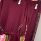 Comfy Wild Detail Bordeaux Plus Size maat 48 t/m 54