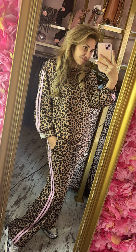Comfy Set Panter Stripe Roze tot maat 42