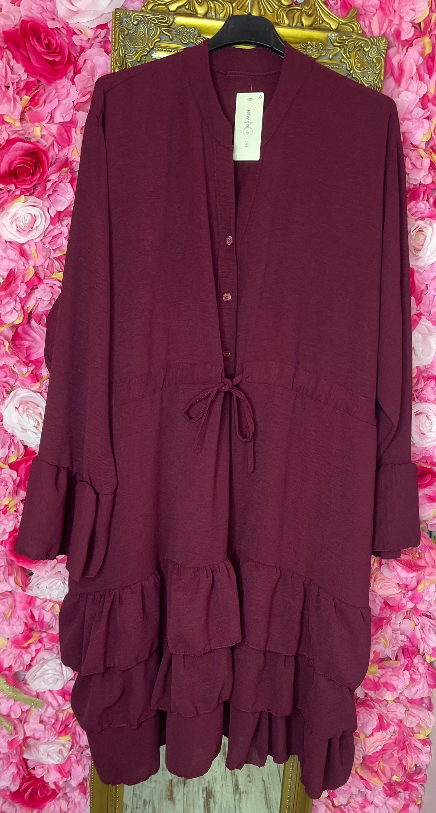 Jurk Marbella Autum Bordeaux Plus Size 48 t/m 54-56