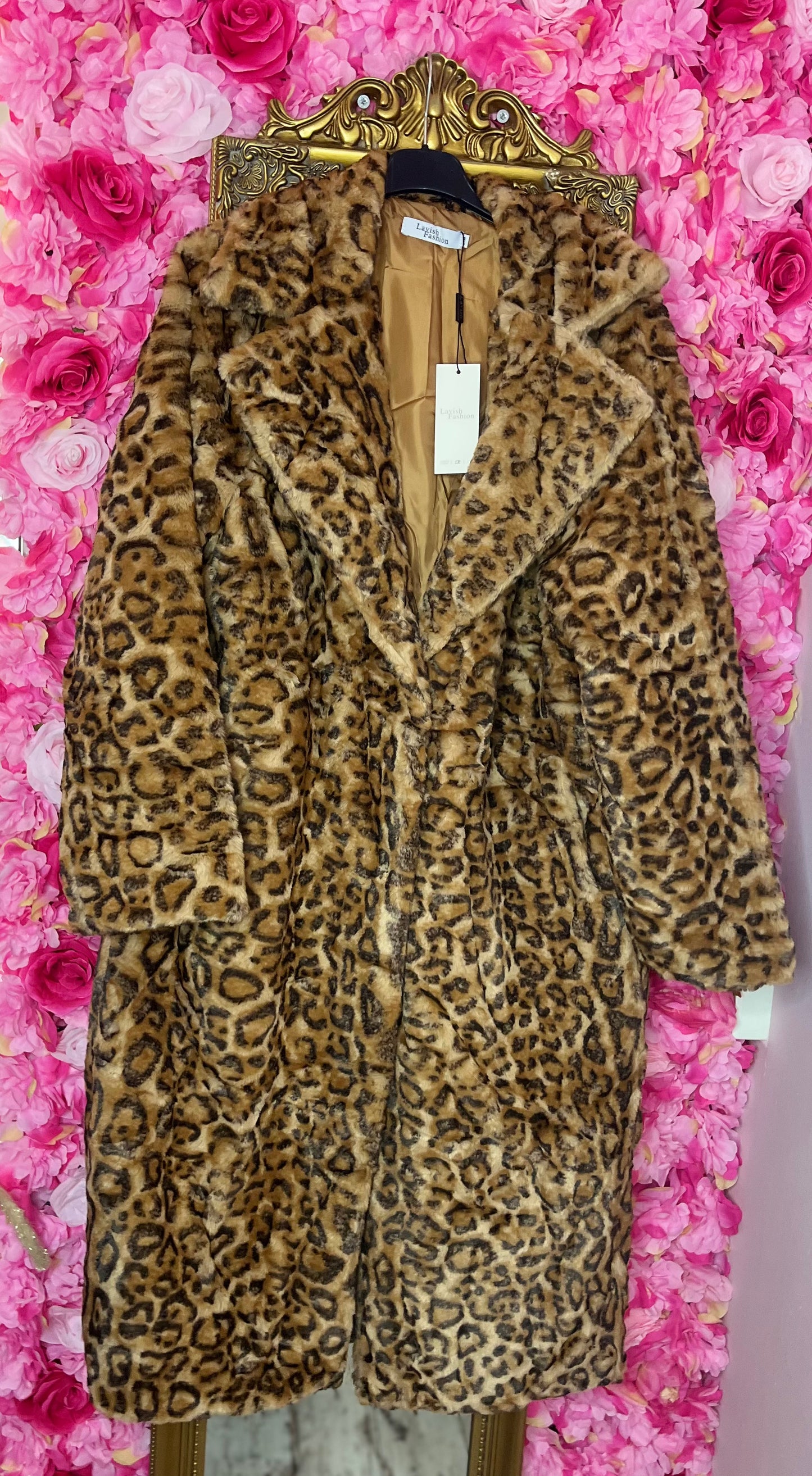 Jas Long Fur Panter Plus Size Maat 44 t/m 52 (dicht)