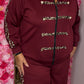Comfy Set Mila Bordeaux Plus Size maat 48 t/m 52-54