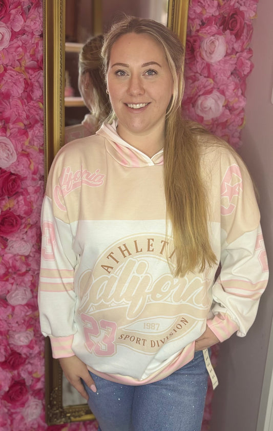 Hoodie California Beige Plus Size Maat 44 t/m 52