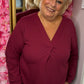 Long Sleeve Basic Essential Bordeaux Plus Size maat 46 t/m 52