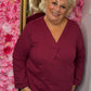 Long Sleeve Basic Essential Bordeaux Plus Size maat 46 t/m 52