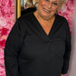 Long Sleeve Basic Essential Zwart Plus Size maat 46 t/m 52