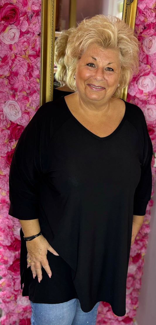 Tuniek Basic Zwart Maat 46 t/m 54