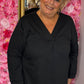 Long Sleeve Basic Essential Zwart Plus Size maat 46 t/m 52