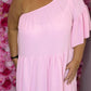 *LUCKY LOOK* Jurk-Tuniek One Licht Roze Maat 50 t/m 58