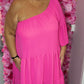 *LUCKY LOOK* Jurk-Tuniek One Fuchsia Maat 50 t/m 58