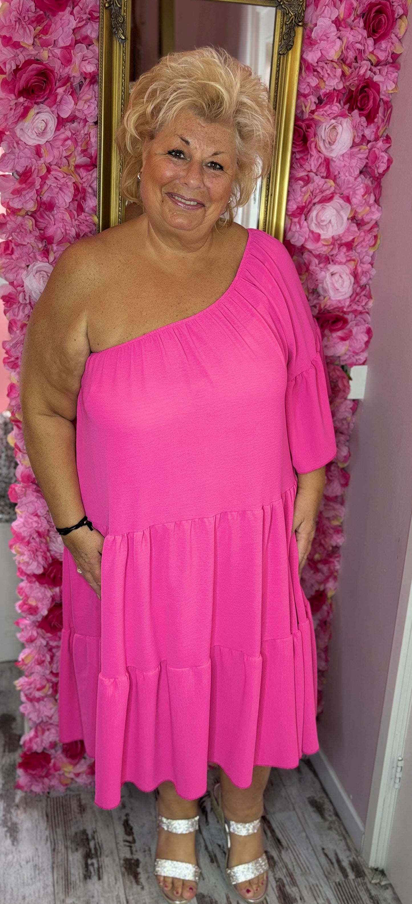 *LUCKY LOOK* Jurk-Tuniek One Fuchsia Maat 50 t/m 58
