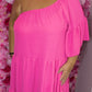 *LUCKY LOOK* Jurk-Tuniek One Fuchsia Maat 50 t/m 58