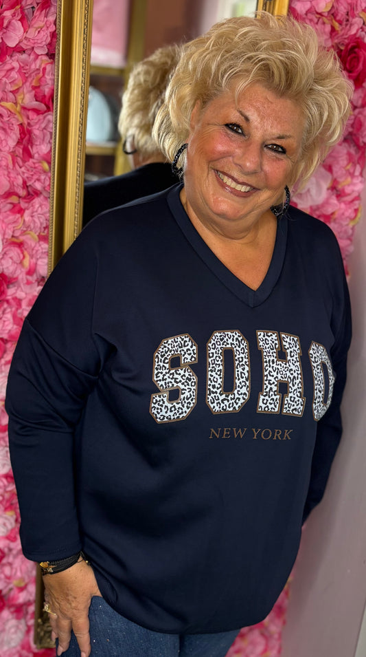 Sweater Soho Donker Blauw Plus Size Maat 46 t/m 52-54