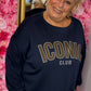 Sweater Icon Donker Blauw Plus Size Maat 46 t/m 54