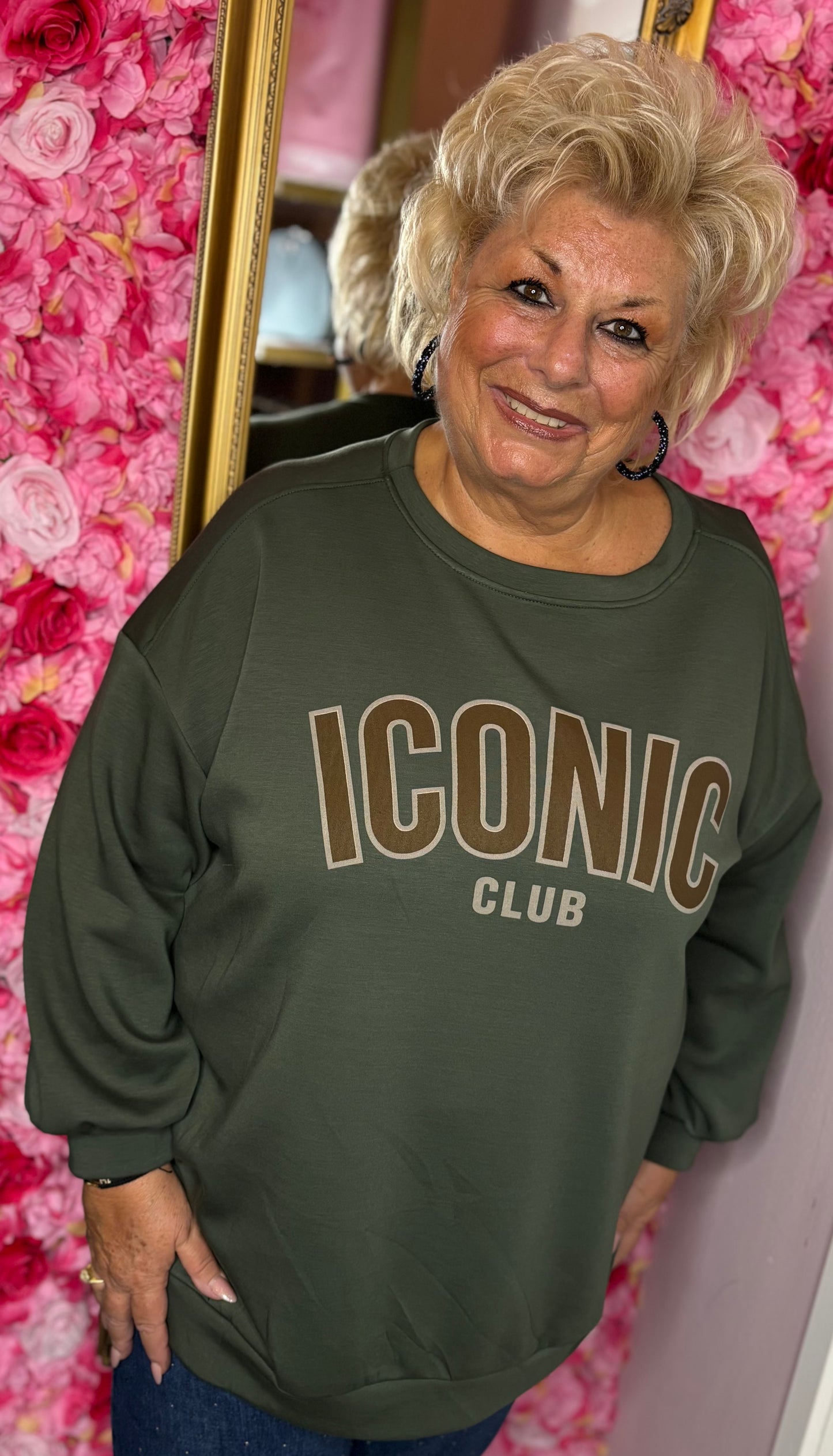 Sweater Icon Leger Groen Plus Size Maat 46 t/m 54