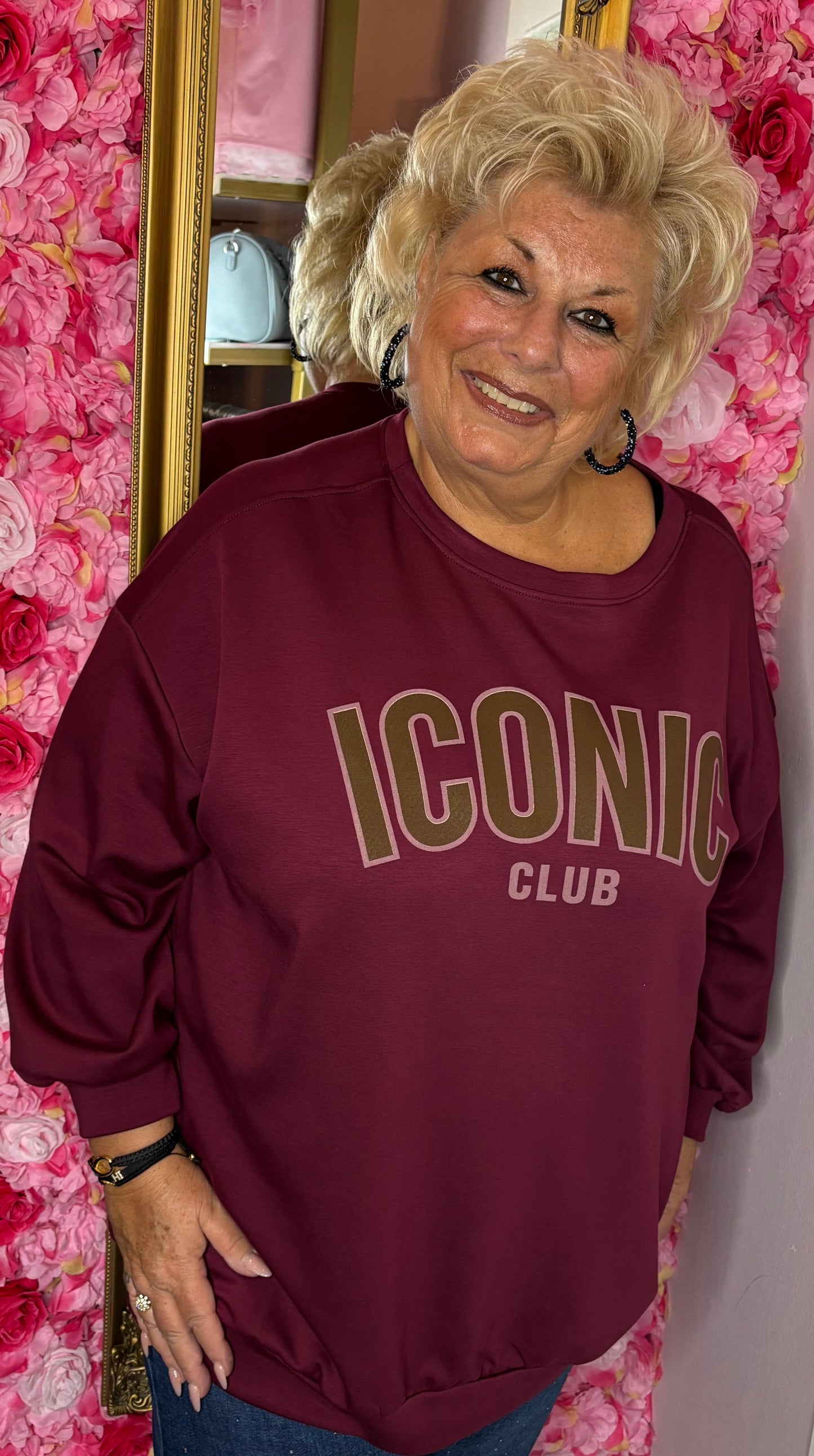 Sweater Icon Bordeaux Plus Size Maat 46 t/m 54