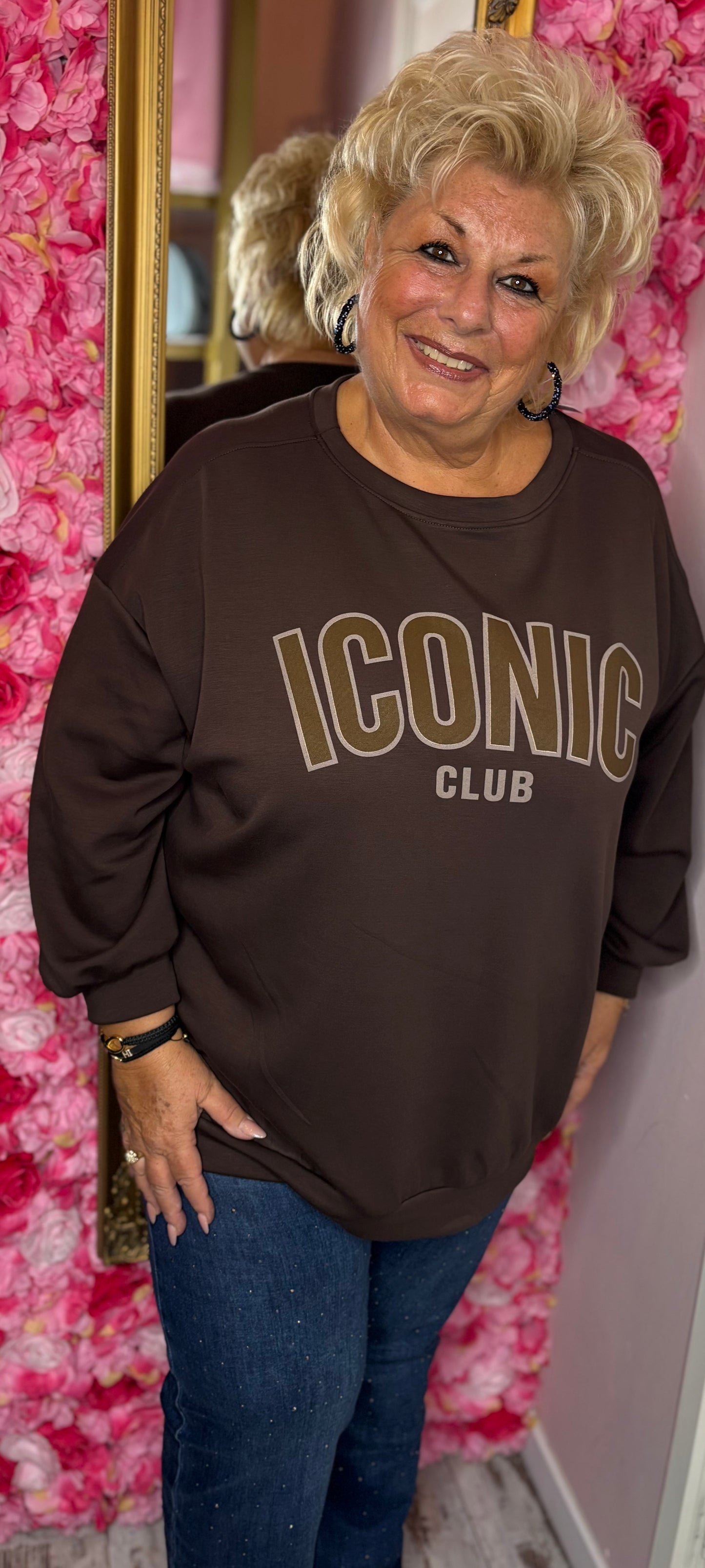 Sweater Icon Bruin Plus Size Maat 46 t/m 54