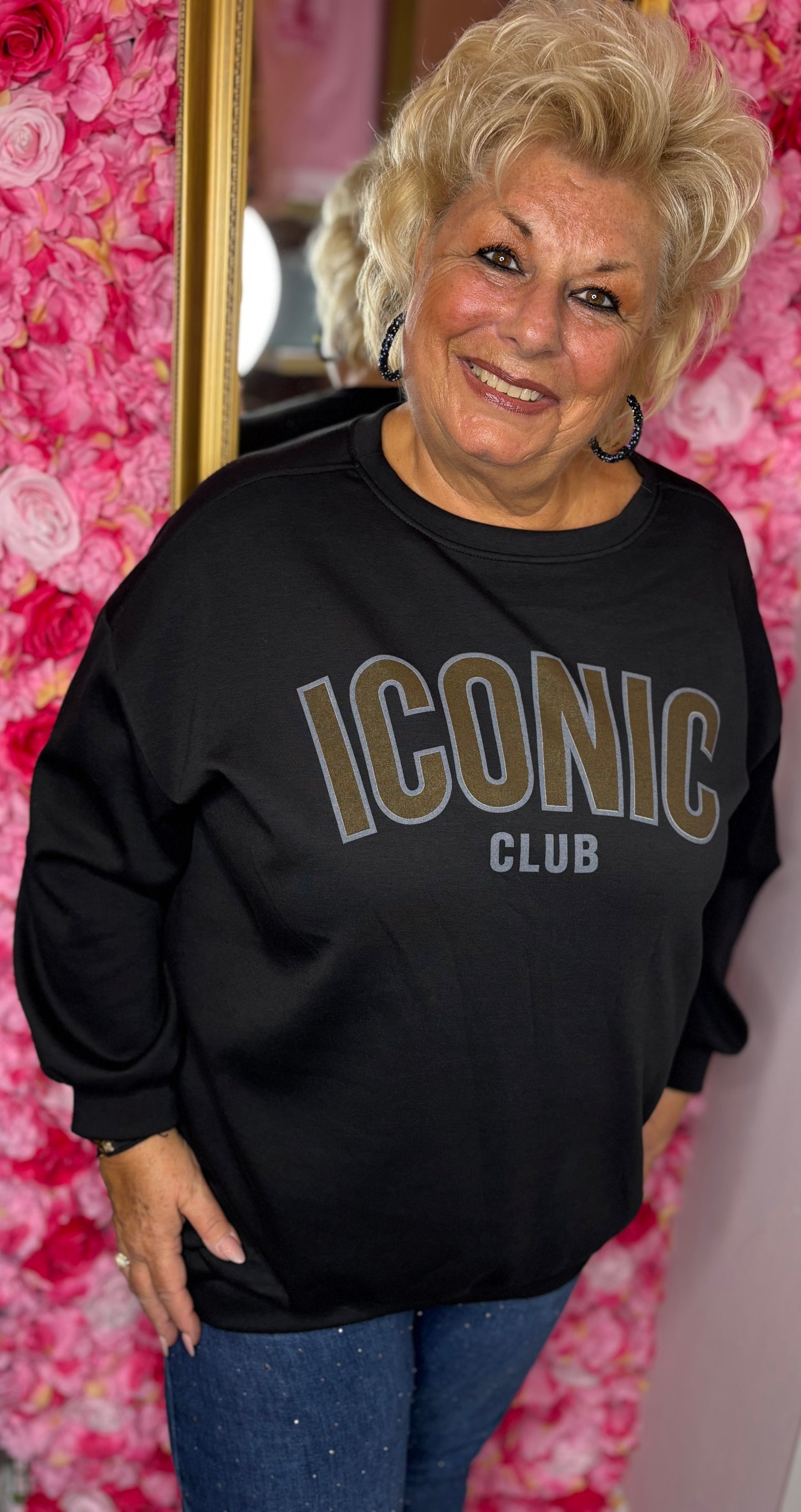 Sweater Icon Zwart Plus Size Maat 46 t/m 54