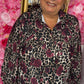 Blouse Roses Bordeaux Plus Size Maat 48 t/m 52-54