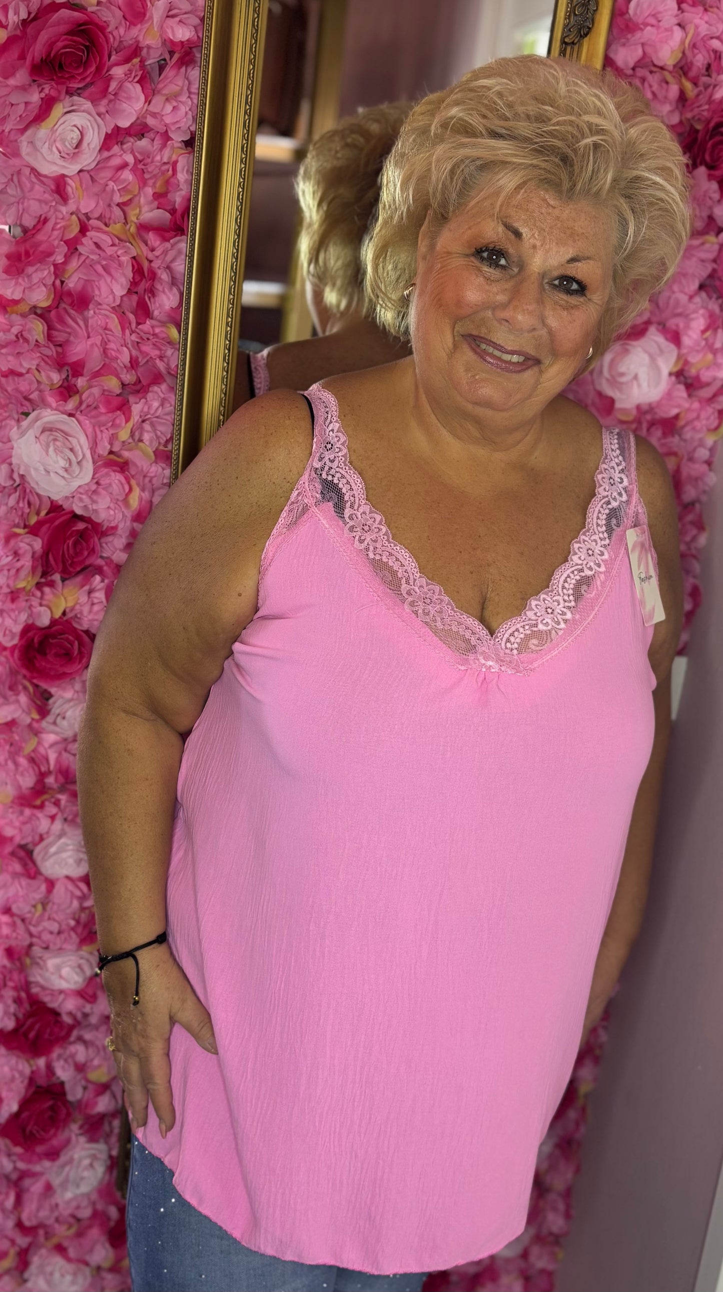 Top Chique Roze Plus Size Maat 48 t/m 54