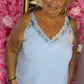Top Chique Licht Blauw Plus Size Maat 48 t/m 54