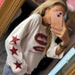 Long Sleeve Star Hustle Creme tot Maat 42