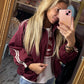Bomber Stripe Shell Bordeaux tot maat 44