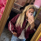Bomber Stripe Shell Bordeaux tot maat 44