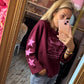 Long Sleeve Star Hustle Bordeaux tot Maat 42
