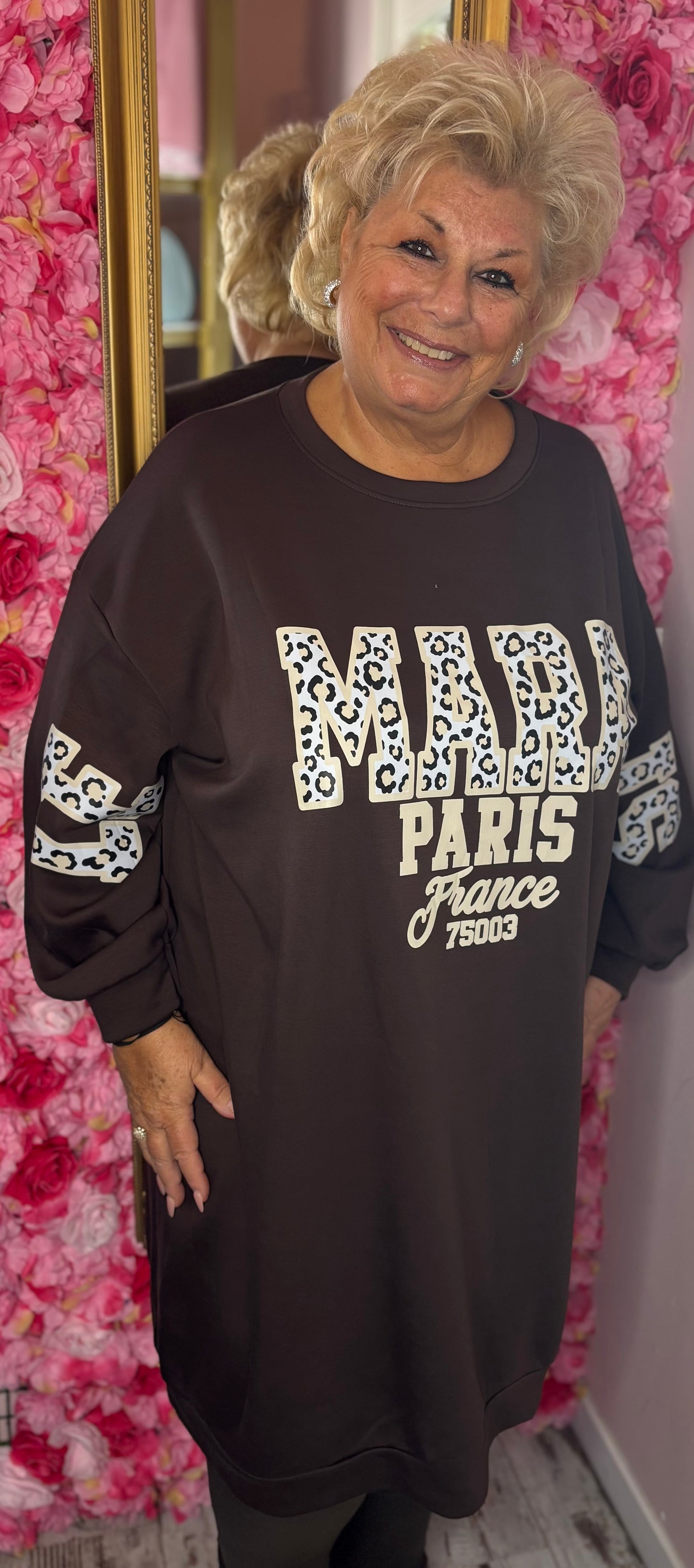 Jurk Sweaterdress Bruin Plus Size Maat 48 t/m 54