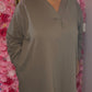 Jurk Basic Katoen Taupe Plus Size Maat 50 t/m 56