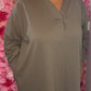 Jurk Basic Katoen Taupe Plus Size Maat 50 t/m 56